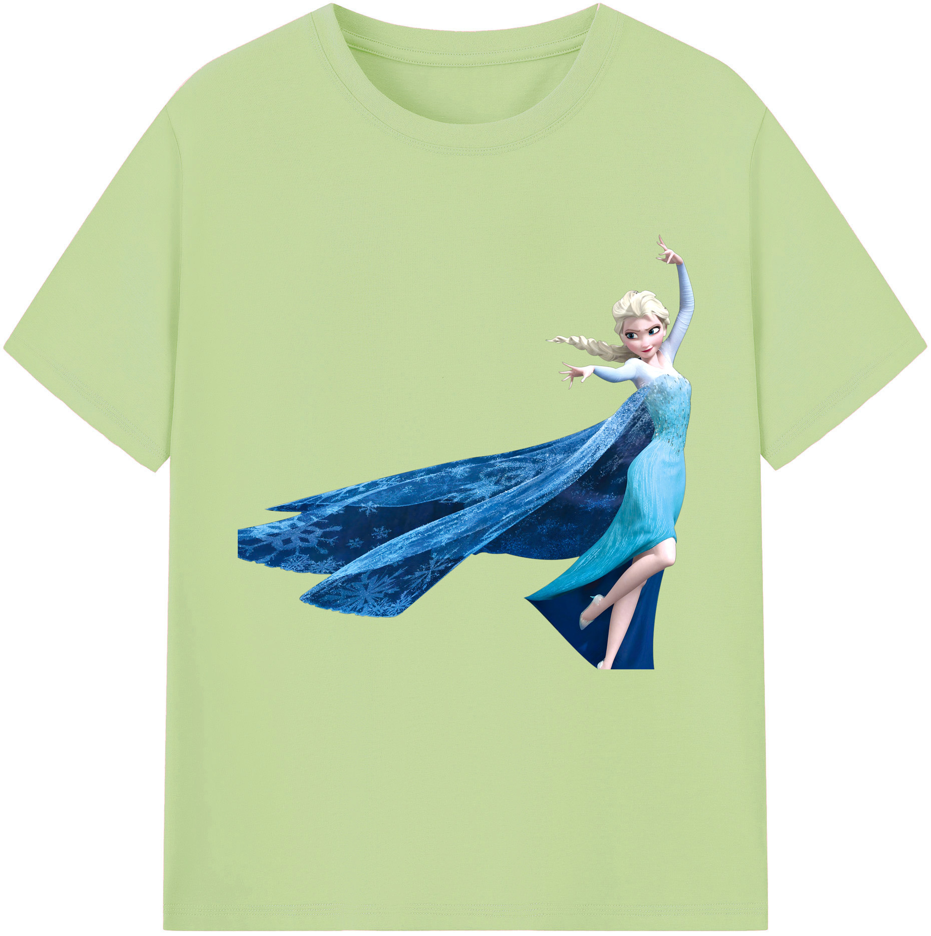 （画像用） アナと雪の女王 アンナ エルサ Frozen Anna Elsa 綿100％半袖Tシャツ（フロントプリント）